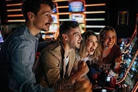Mobile gaming dashboard with slot games and sports betting options